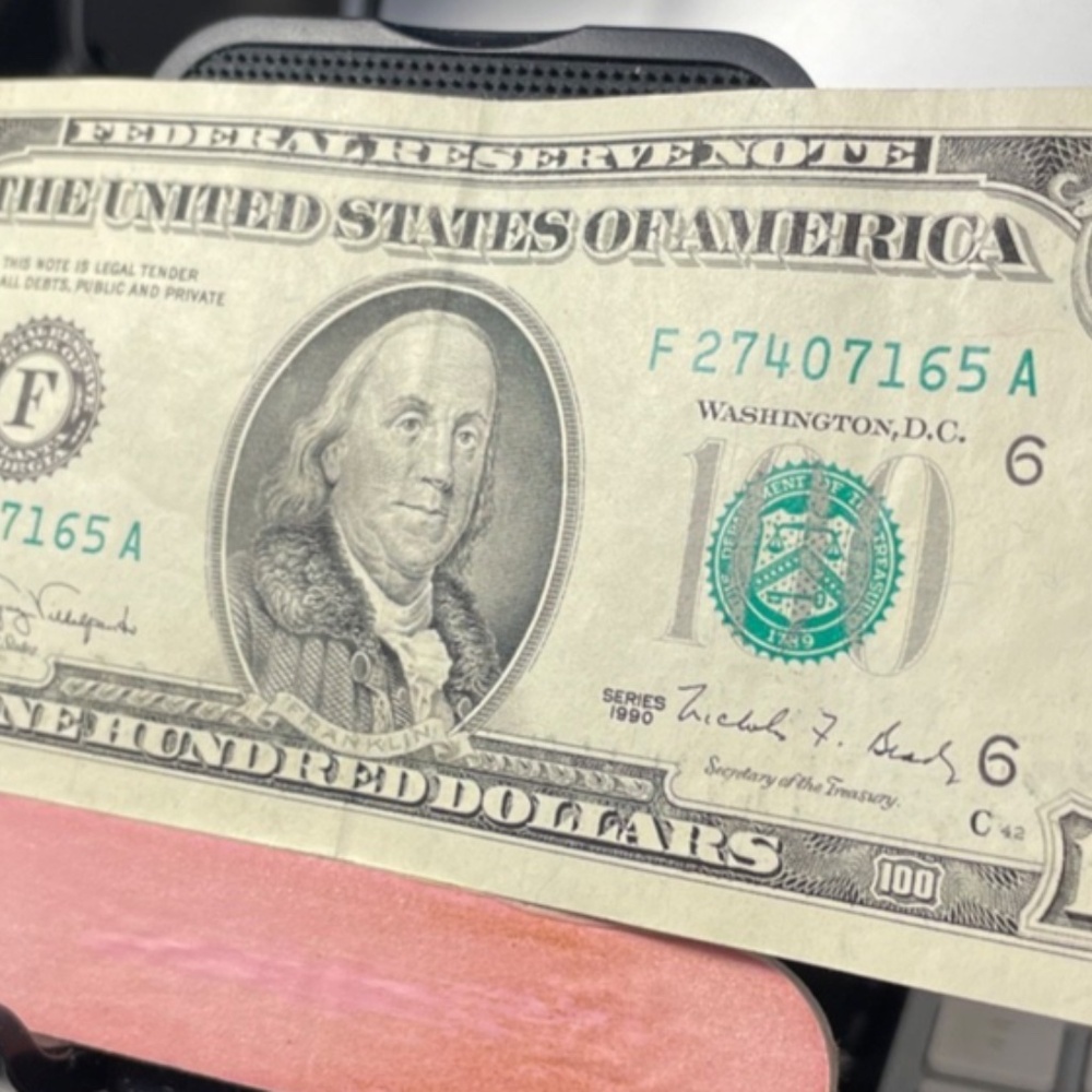 1990 Bill $100 Atlanta F27407165A ~ Small Face #205795228639 - Picture 2 of 6